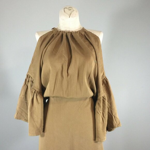 Hackwith Design House XL Midi Dress Cold Shoulder Flowy Boho Chic Sustainable - Picture 3 of 14